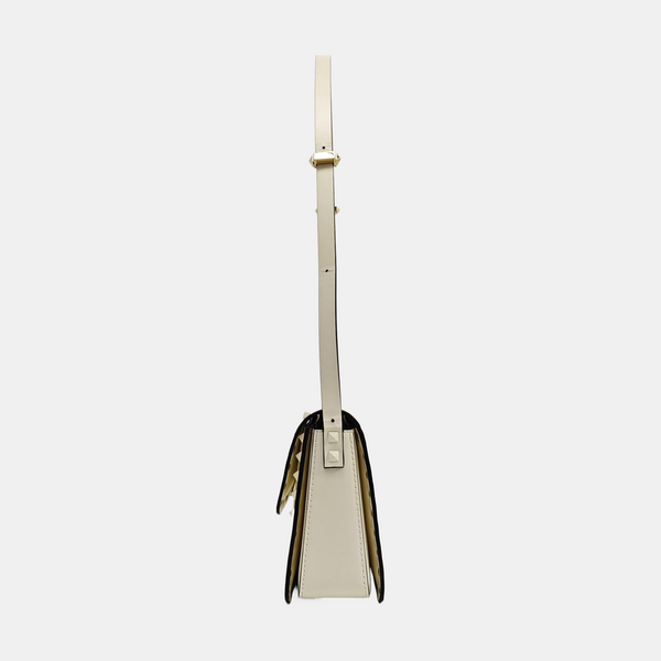 Rockstud Calfskin White