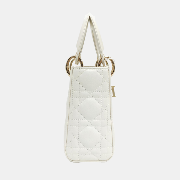 Lady Dior Mini Cannage Lambskin White