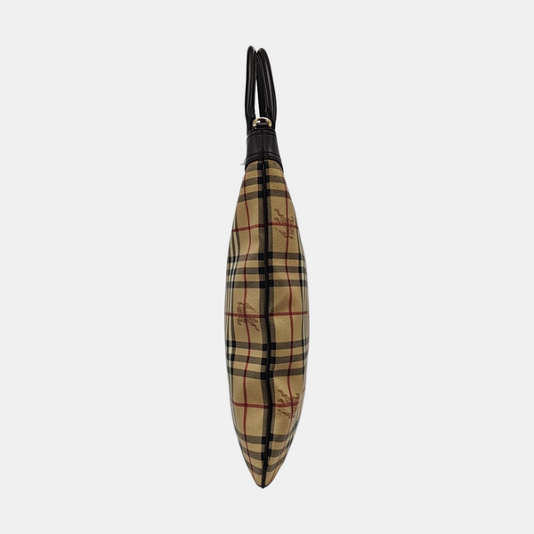 Coated Canvas Top Handle Bag Brown