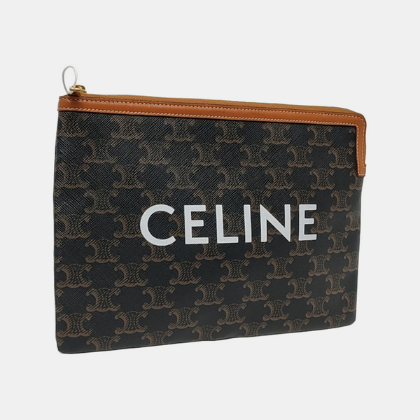 Authenticated pre-owned TRIOMPHE Small Coated Canvas Brown - Clutch at Looply
