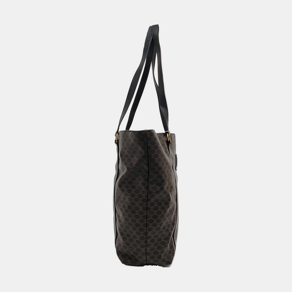 Coated Canvas Tote Bag Brown
