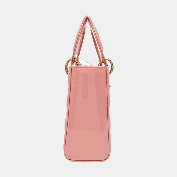 Lady Dior Small Cannage Patent Leather Red