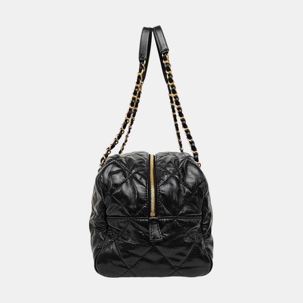 Quilted Calfskin Shoulder Bag Black