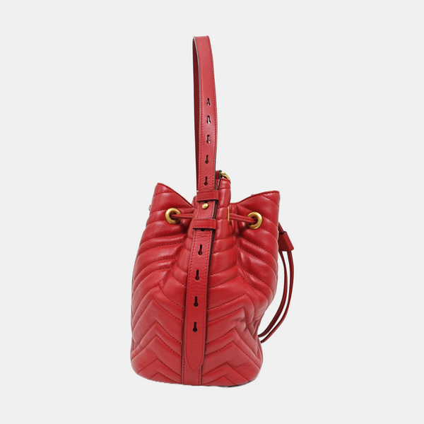 GG Marmont Small Quilted Calfskin Red