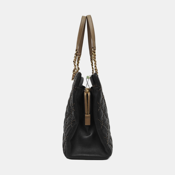 Quilted Calfskin Tote Bag Black