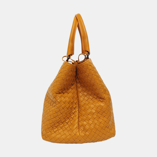 Lambskin Top Handle Bag Orange