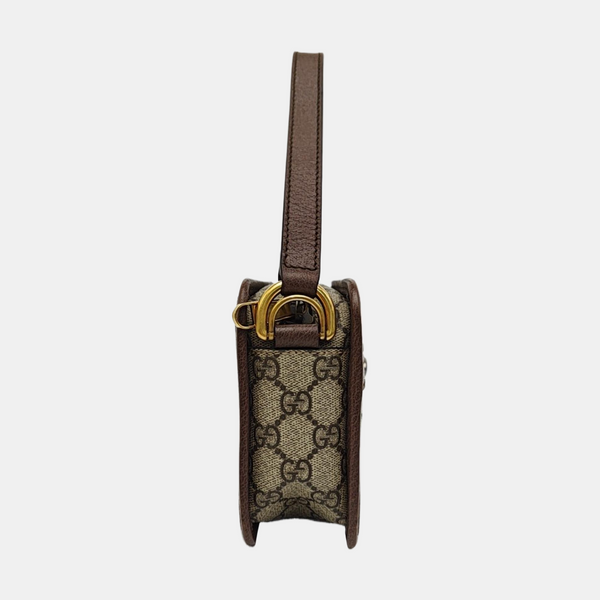 Ophidia Small Monogram Coated Canvas Beige