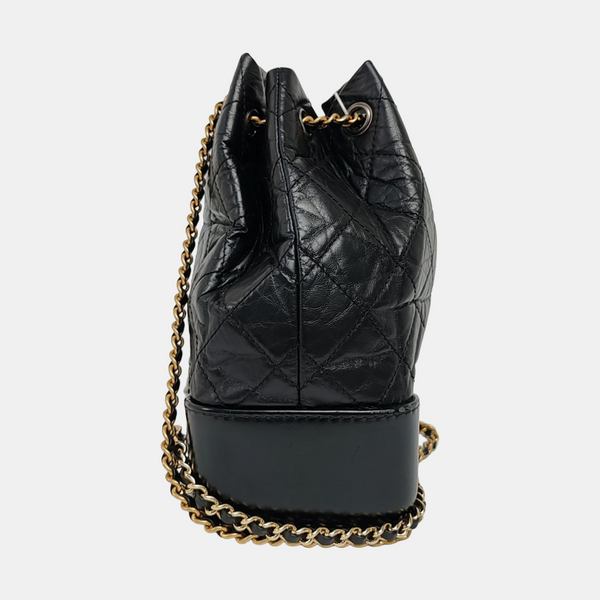 GABRIELLE Small Quilted Calfskin Black
