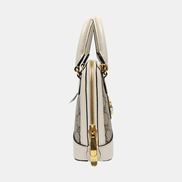 Authenticated pre-owned Horsebit 1955 Mini Coated Canvas Beige - Shoulder Bag at Looply