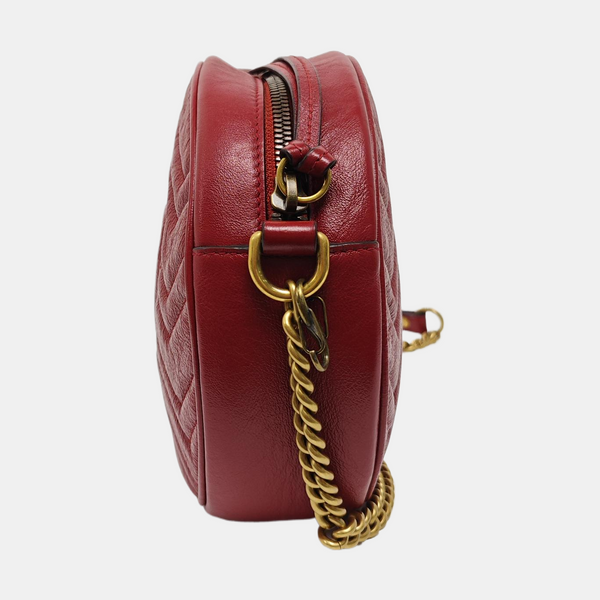GG Marmont Mini Quilted Calfskin Red