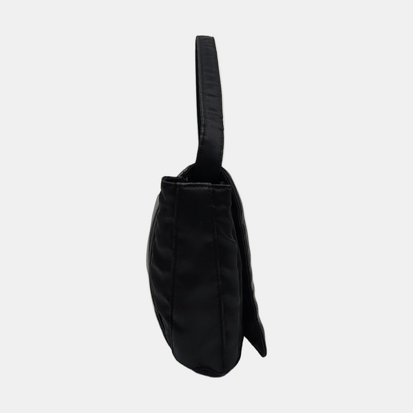Bolso de mano de nailon negro