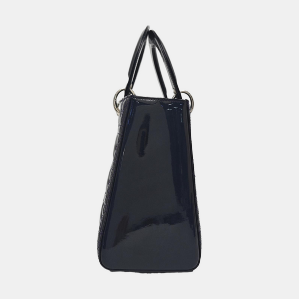 Lady Dior Medium Cannage Patent Leather Purple