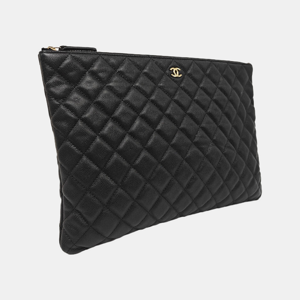 Quilted Grained Calfskin Black