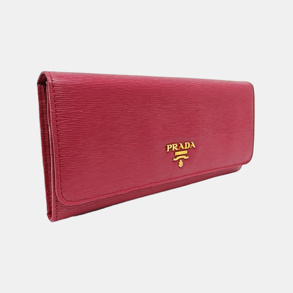 Fold Wallet Saffiano Calfskin Red Wallet