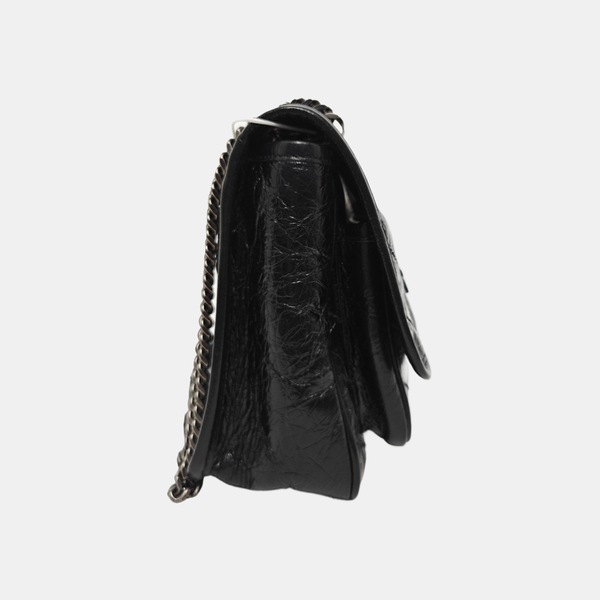 NIKI Small Chevron Calfskin Black