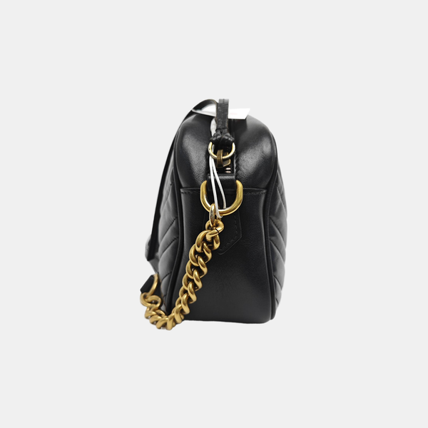GG Marmont Small Quilted Calfskin Black