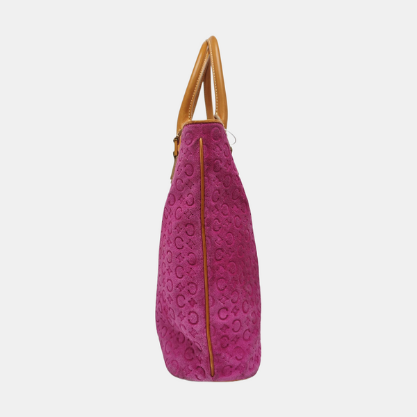 Suede Top Handle Bag Pink