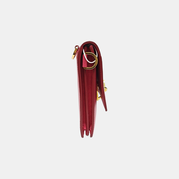 Saffiano Calfskin Shoulder Bag Mini Red