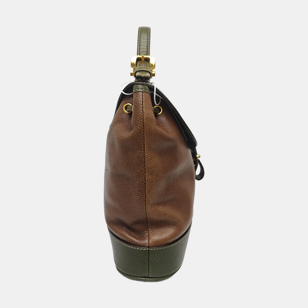 Calfskin Top Handle Bag Brown