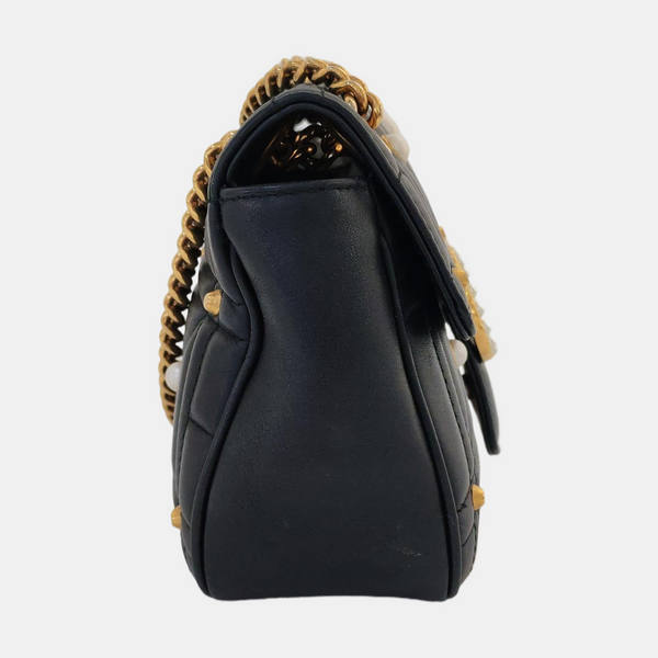 GG Marmont Medium Quilted Calfskin Black