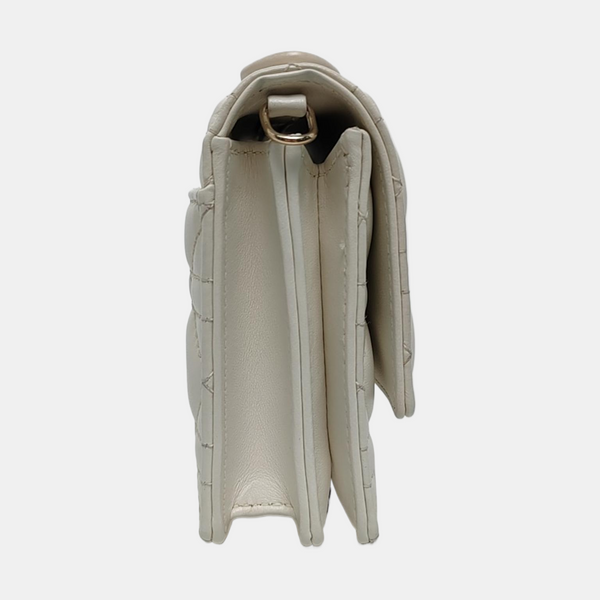 Authenticated pre-owned My Dior Mini Cannage Lambskin White - Shoulder Bag at Looply