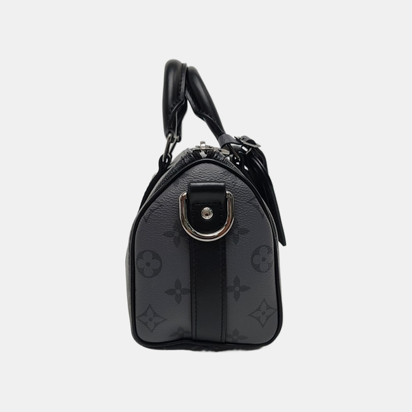 KEEPALL 25 Monogram Coated Canvas Black