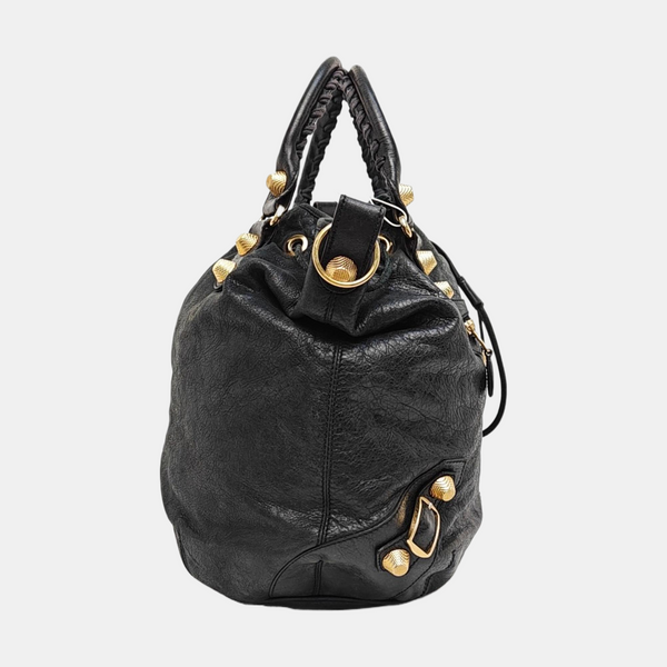 Pompon Bag Calfskin Black