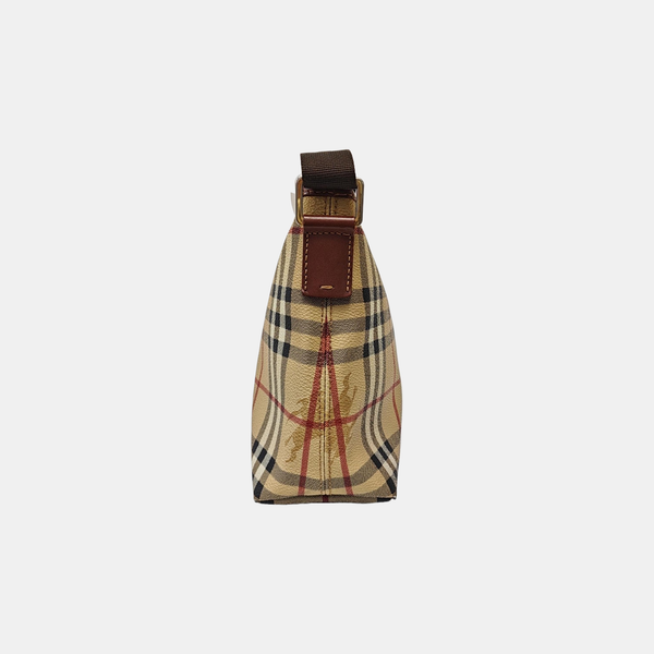 Coated Canvas Crossbody Bag Beige