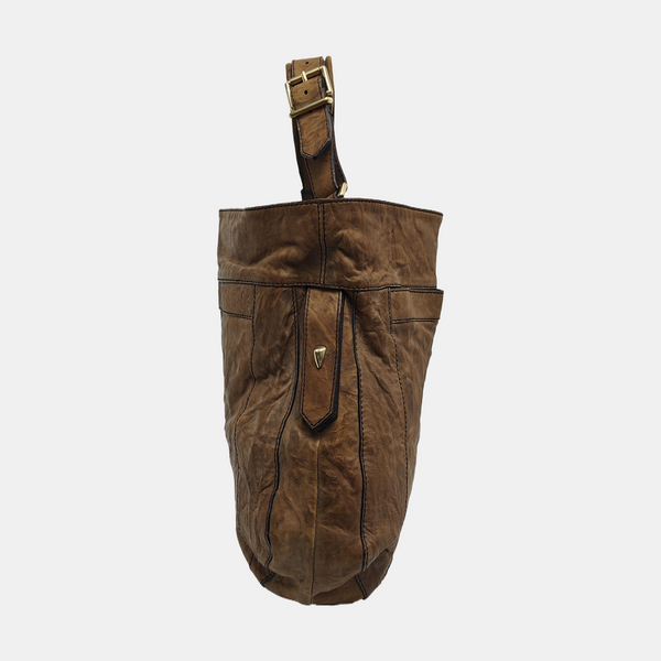 Calfskin Shoulder Bag Brown