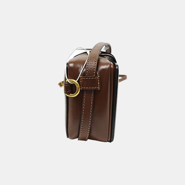 Monogram Coated Canvas Shoulder Bag Black