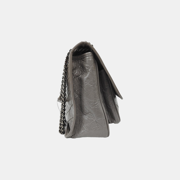 NIKI Medium Chevron Calfskin Gray