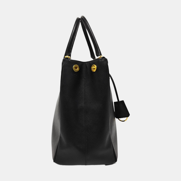 Galleria Medium Saffiano Calfskin Black