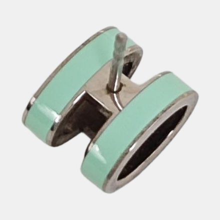 Pop H Metal Green Stud Earrings