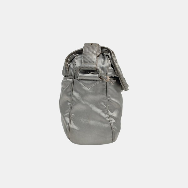 Nylon Shoulder Bag Silver