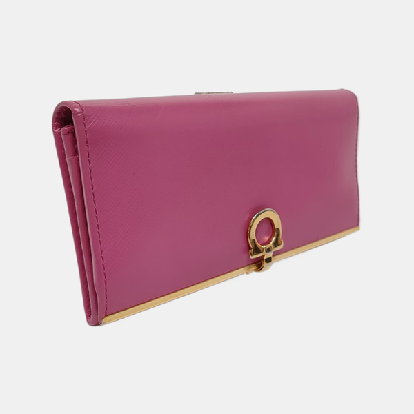Gancio Calfskin Purple Wallet