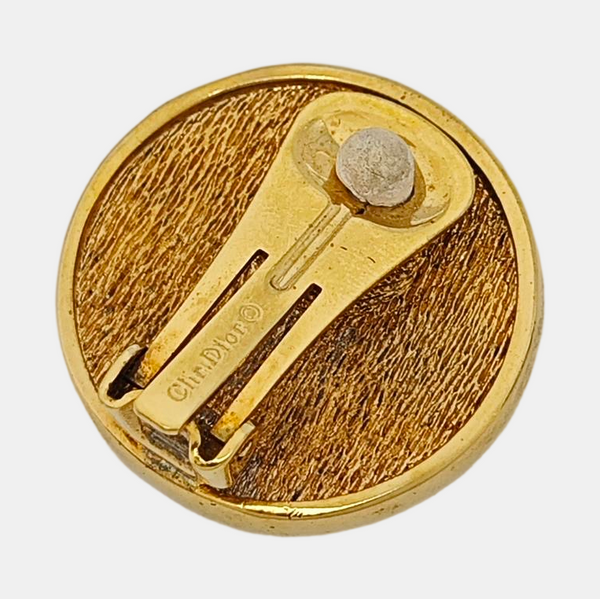 Petit CD Metal Gold Clip On Earrings