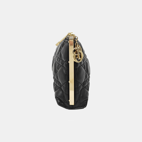 Cannage Lambskin Shoulder Bag Black