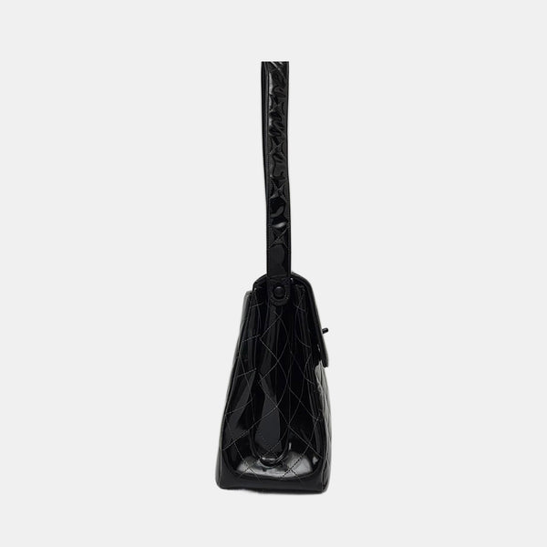 Quilted Patent Leather Black