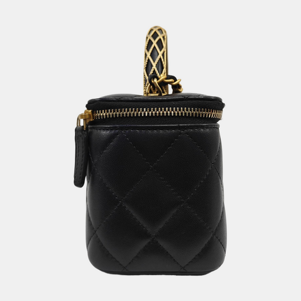 VANITY CASE Small Quilted Lambskin Black