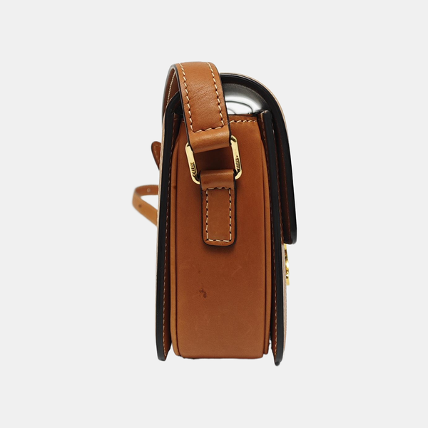 TRIOMPHE Small Coated Canvas Brown