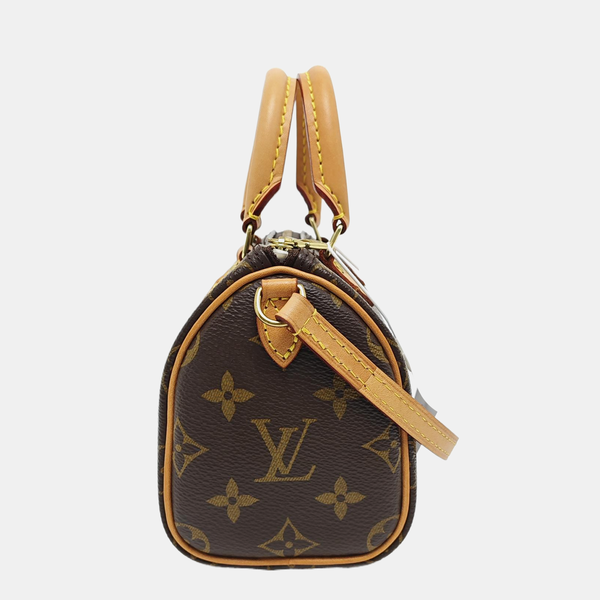 Authenticated pre-owned SPEEDY Nano Monogram Coated Canvas Brown - Shoulder Bag at Looply