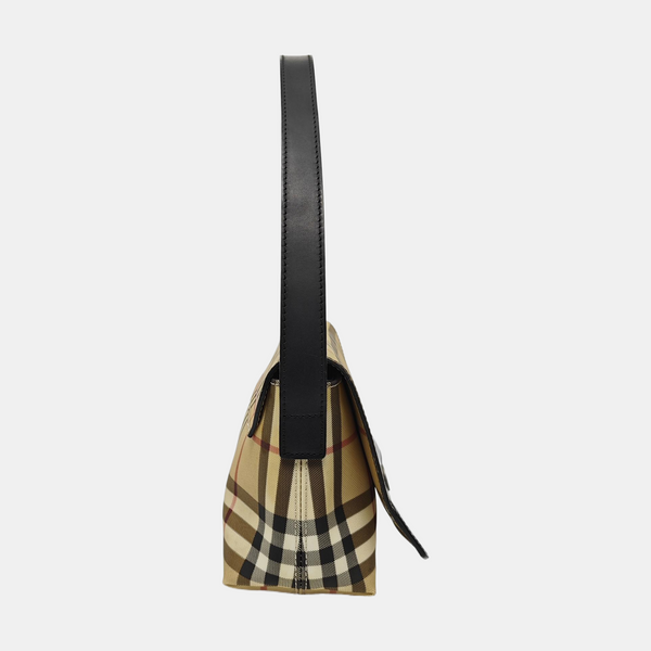 Coated Canvas Shoulder Bag Brown
