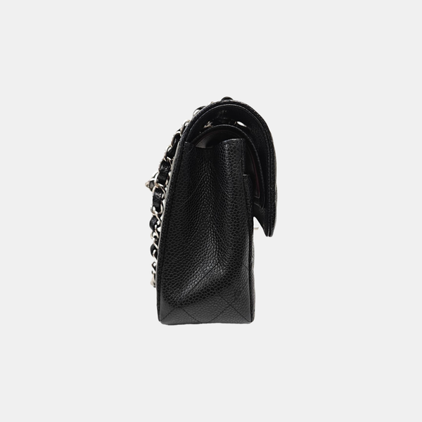 CLASSIC FLAP Small Quilted Grained Calfskin Black