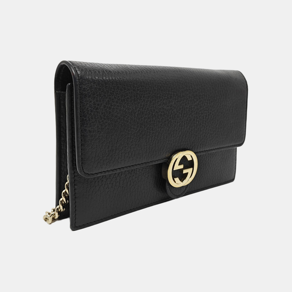 Interlocking G Small Calfskin Black