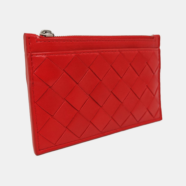 Lambskin Card Holder Red