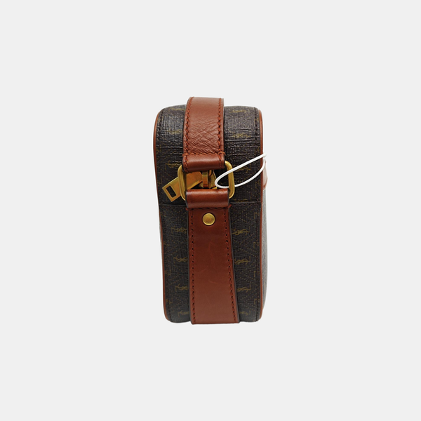 Coated Canvas Shoulder Bag Brown