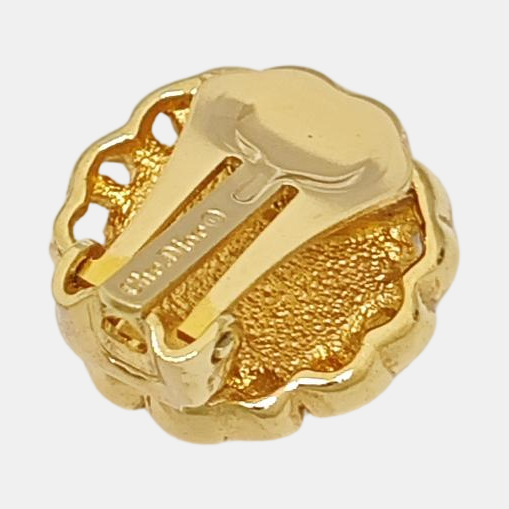 Petit CD Metal Gold Clip On Earrings