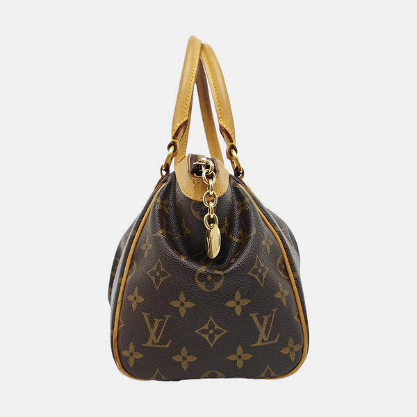 Monogram Coated Canvas Top Handle Bag Brown