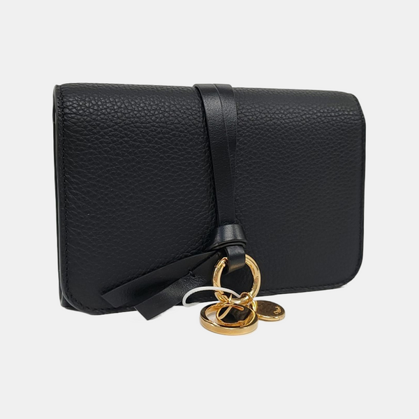 Alphabet Calfskin Black Wallet