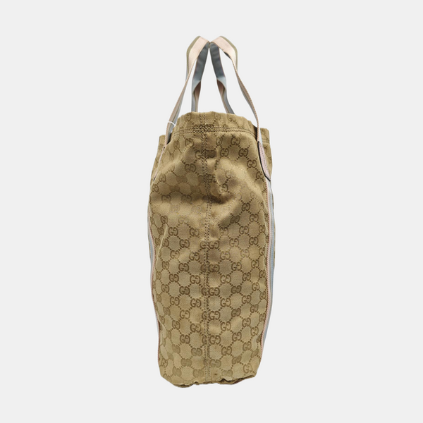 Monogram Canvas Tote Bag Beige